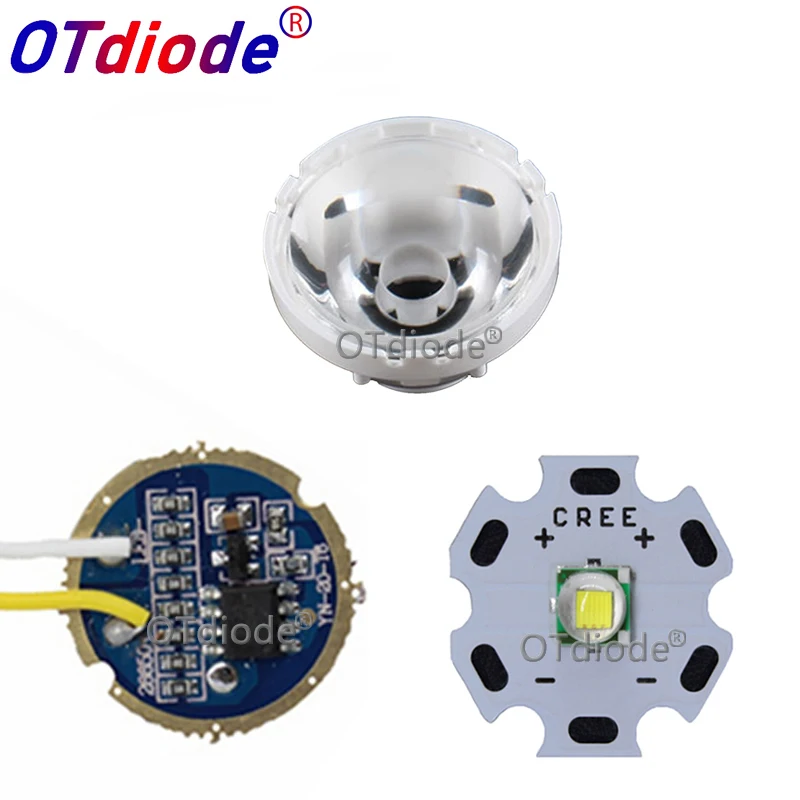 Cree XM-L LED T6 White Light with 20mm star pcb+ 3.7V 5modes led Driver +T6 15degree led Lens with