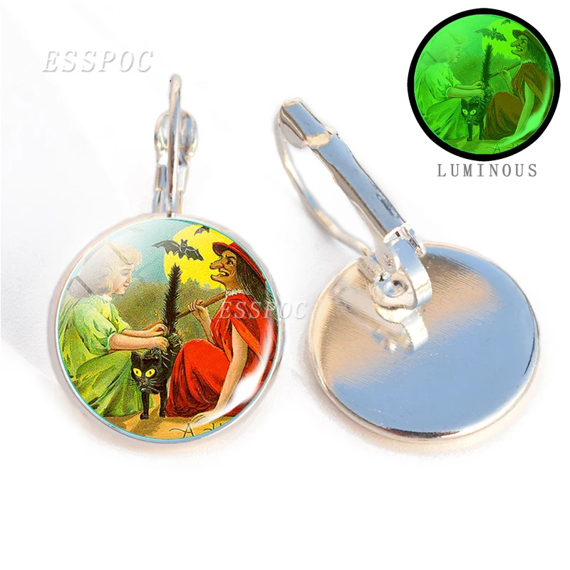 Серьги с изображением сахара черепа Дня мертвых в простом стиле Стеклянные