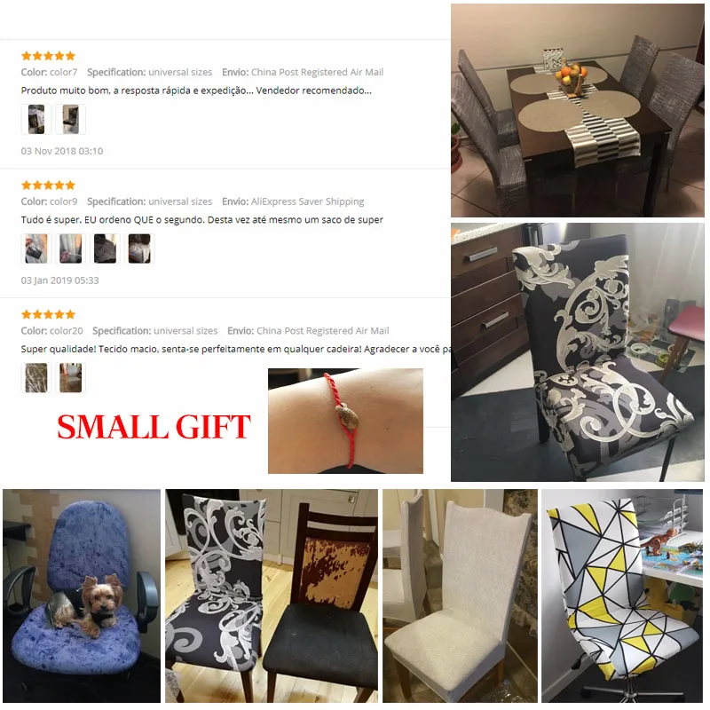 

Spandex Geometry Elastic Printing Dining Chair Cover Anti-dirty Kitchen Seat Case Stretch Dining Chair Slipcover for Weddings