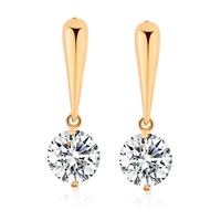 love annie stud earrings for girls clear round cz gold color earrings women gift cute earrings