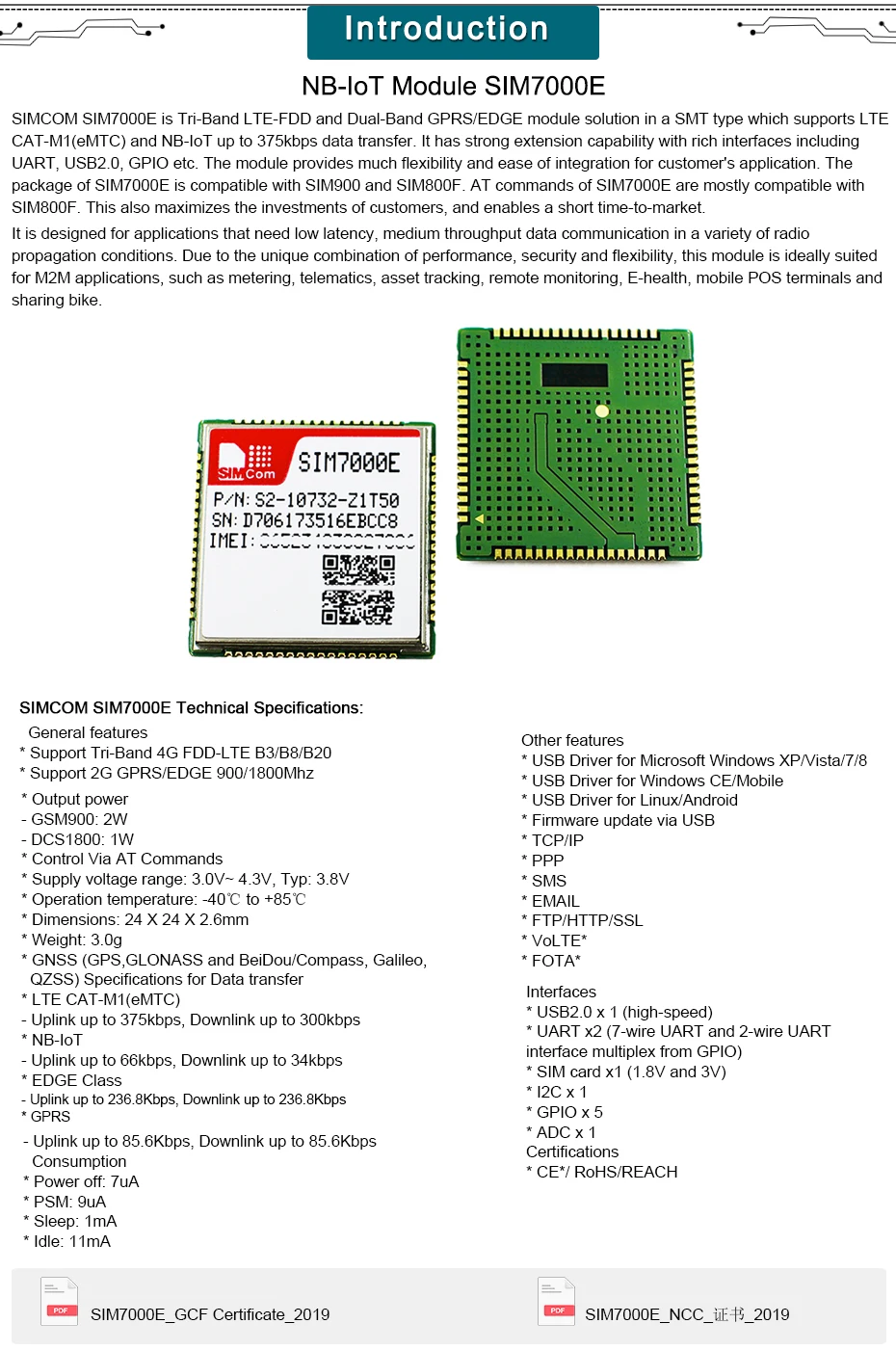 Модуль SIMCom SIM7000E B3 B8 B20 B28 NB-IoT SMT, SIM7000E LTE с gps ГЛОНАСС 1 шт