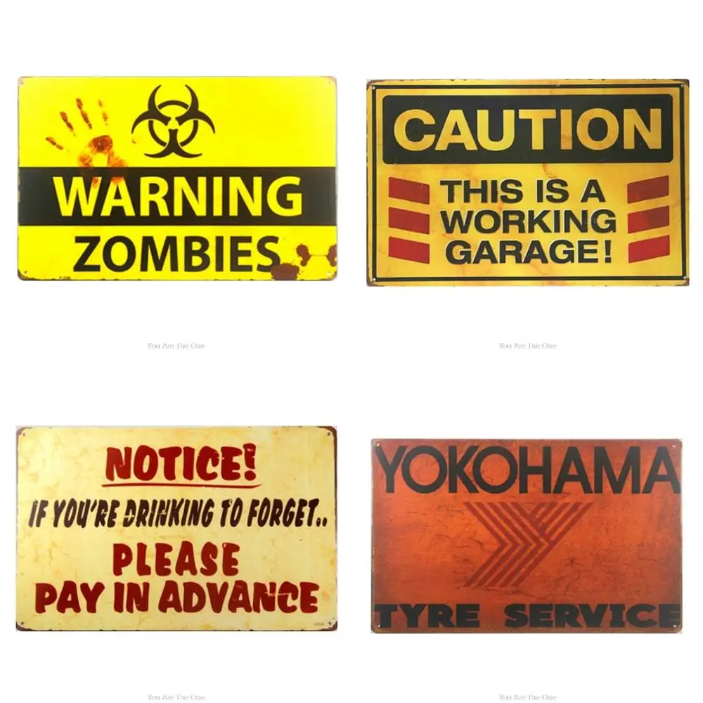 Предупреждение ющее уведомление это рабочий гараж винтажные металлические
