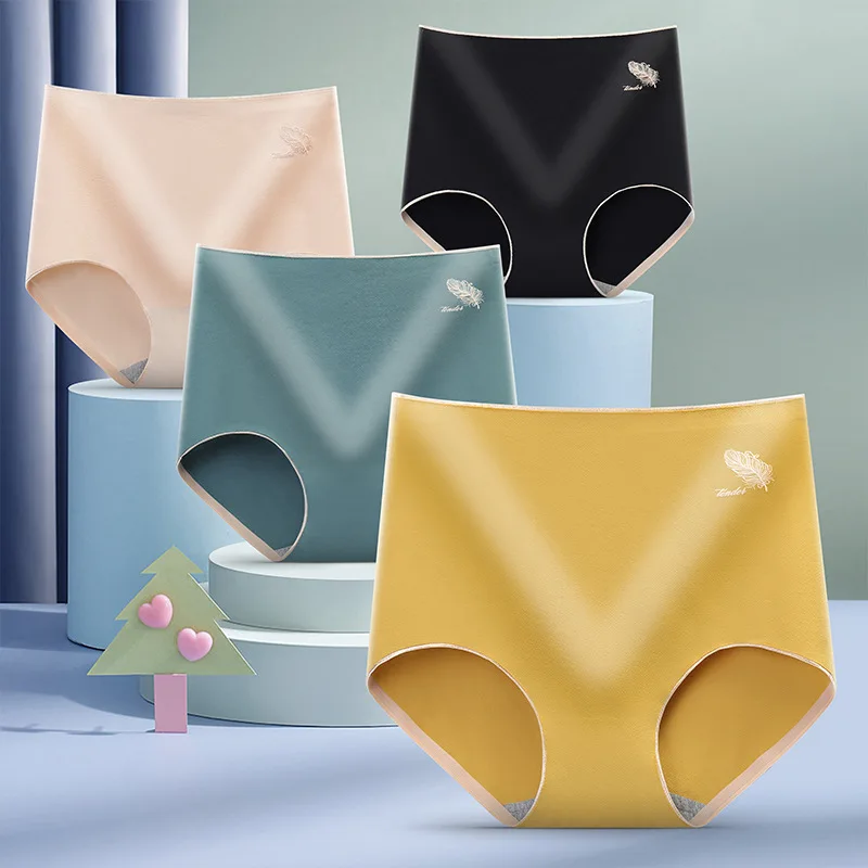 

1Pcs Pure Color Ice Panties Slip Silk Female Ruffle Underpants Seamless Breathable Lady Briefs Girls Smooth Plain Panty