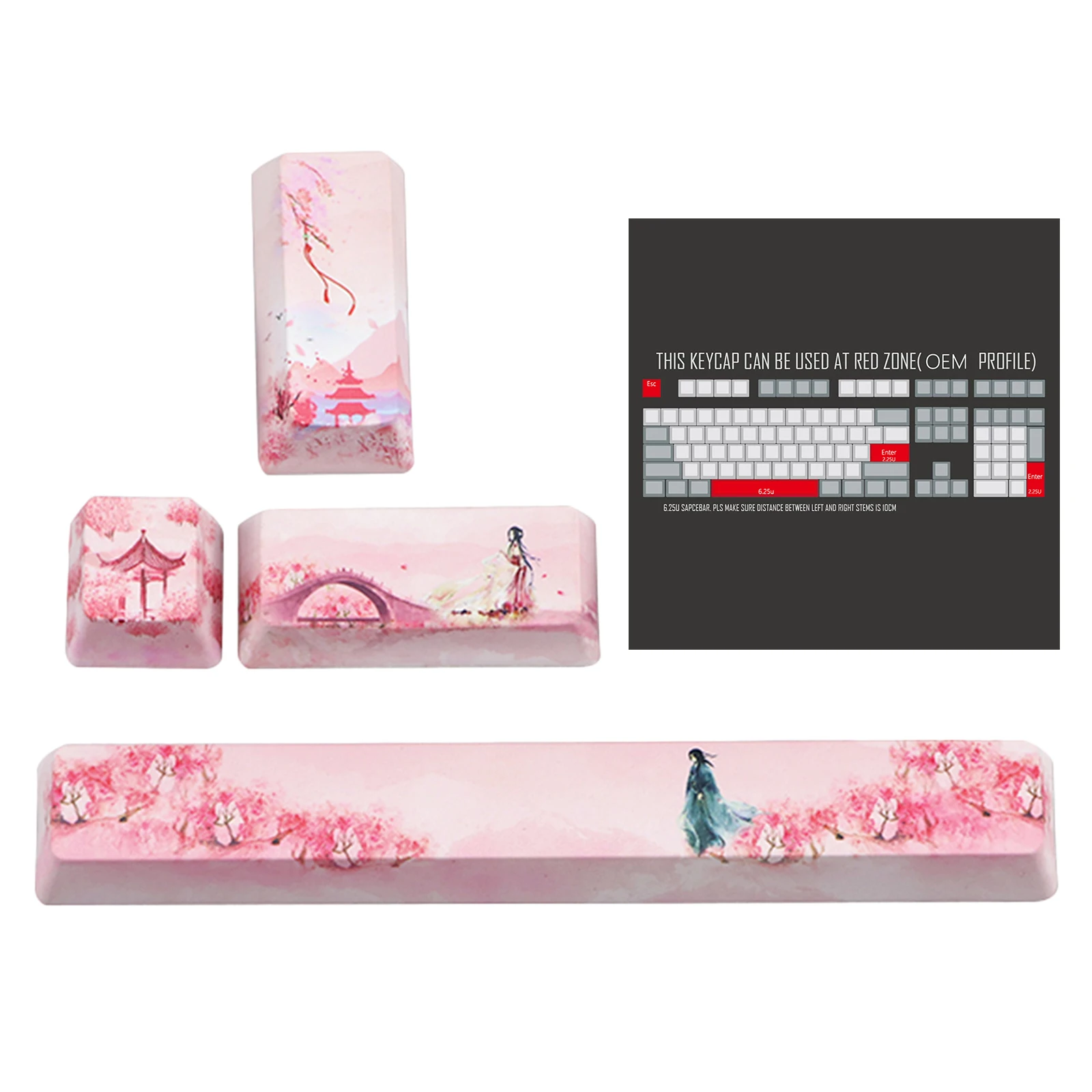 4 шт. Набор колпачков для клавиш PTB PC DIY игровая механическая клавиатура