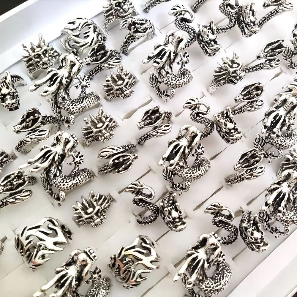 Мужское кольцо с драконом в стиле ретро 20 шт. | Украшения и аксессуары