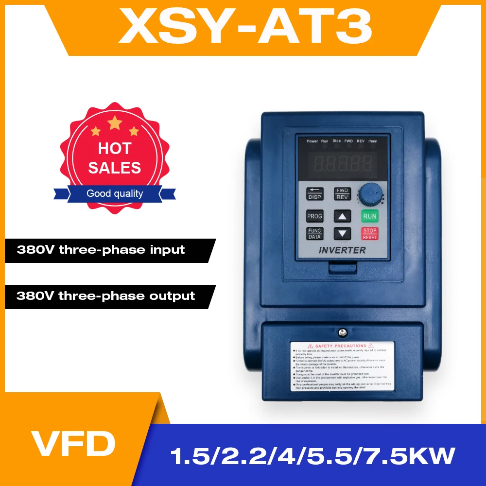 VFD AC 380 в 750 Вт/1.5 кВт/2.2 кВт/4 кВт привод переменной частоты 3 фазный регулятор
