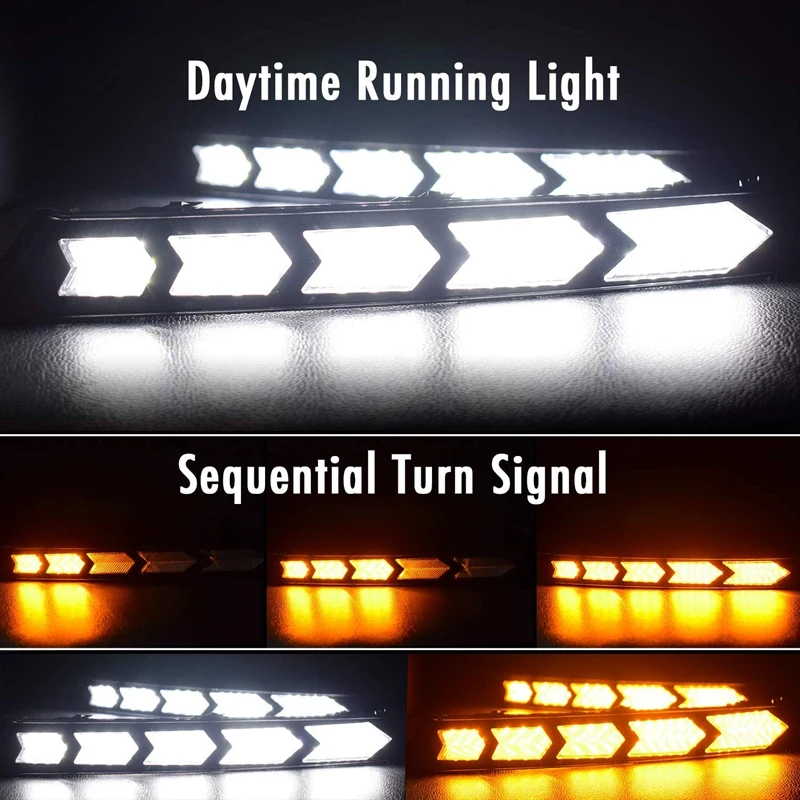 

Novel-White/Amber Dynamic LED Daytime Running Lights, for Mazda CX-5 CX5 2017 2018 2019 2020 2021 Turn Signal Lamp Fog Lights