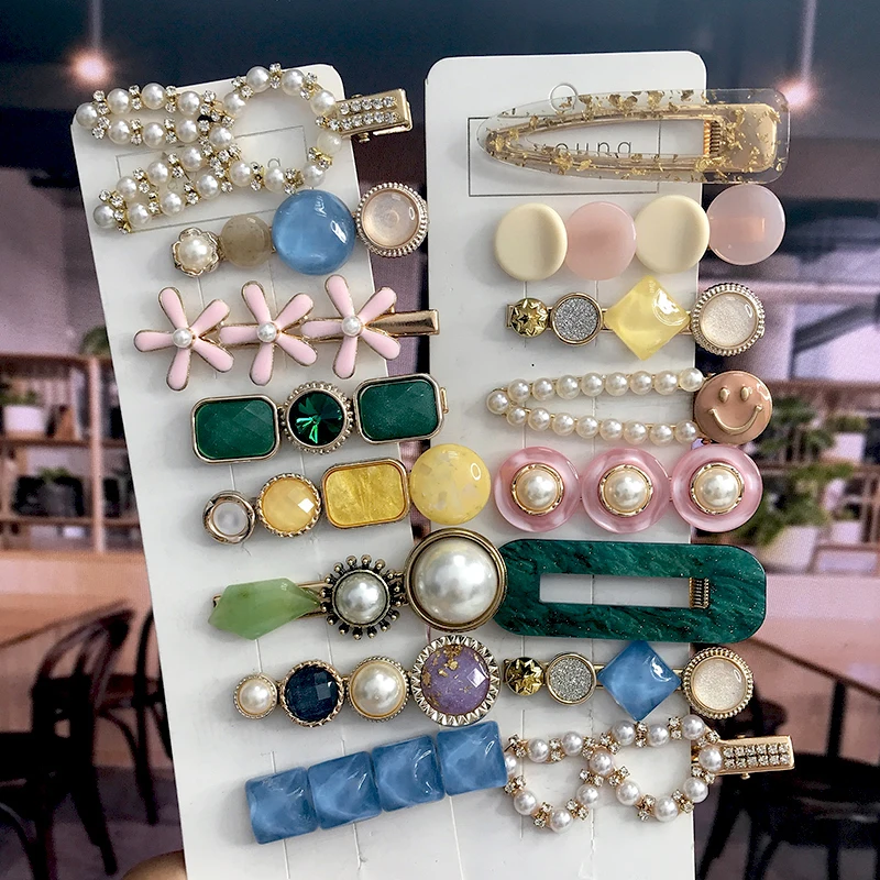 

Fashion Korean Acetate Hair Clip For Women Girls Hairpins Set Geometric Barrettes Hairgrip Side Clip Hair Accessories Headwear