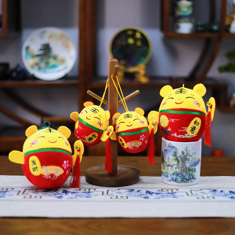 

Kawaii Cartoon Tiger Plush Toy Chinese Spring Festival Mascot Cute Stuffed Animal Pillows Dolls Lovely Soft Toys for Children