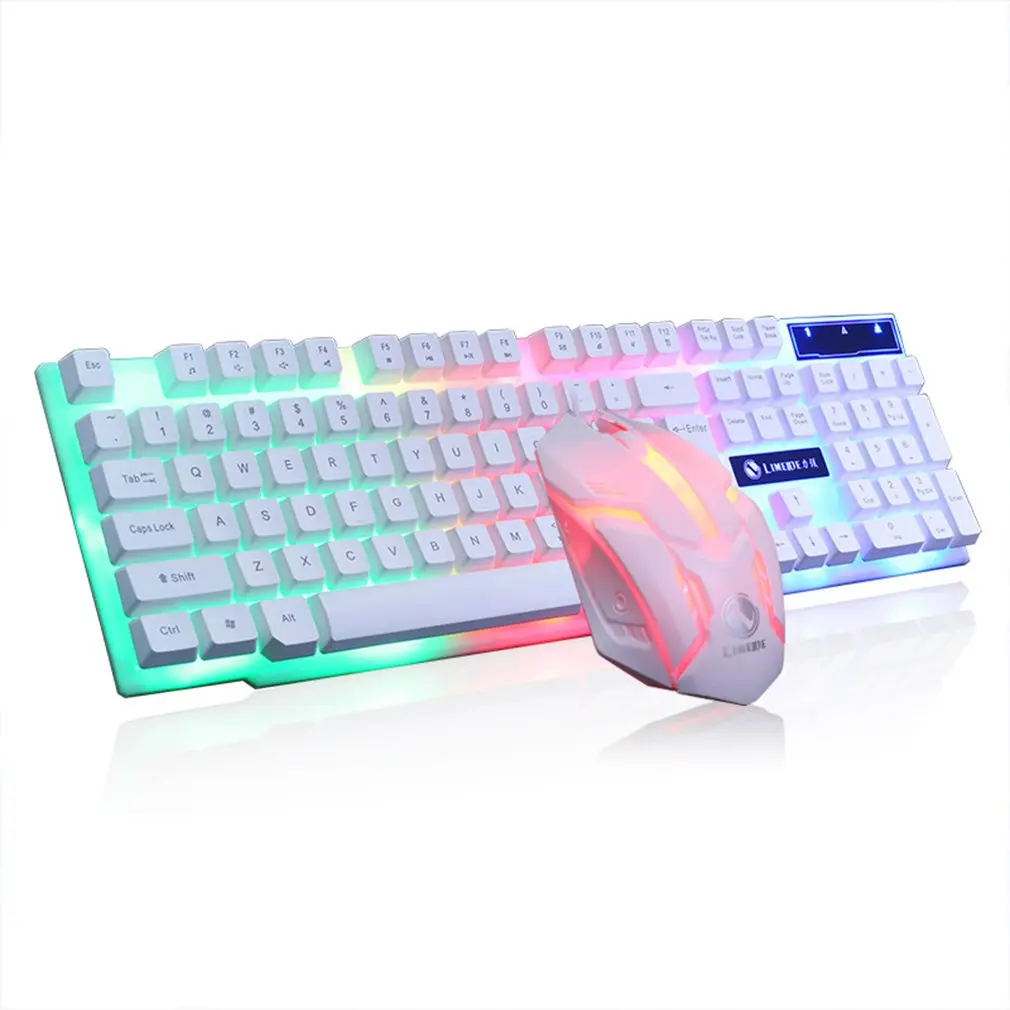 

Led Glowing Computer Desktop Wired Mechanical Keyboard And Mouse Game Suite Usb Gaming Keyboard Gaming Mouse