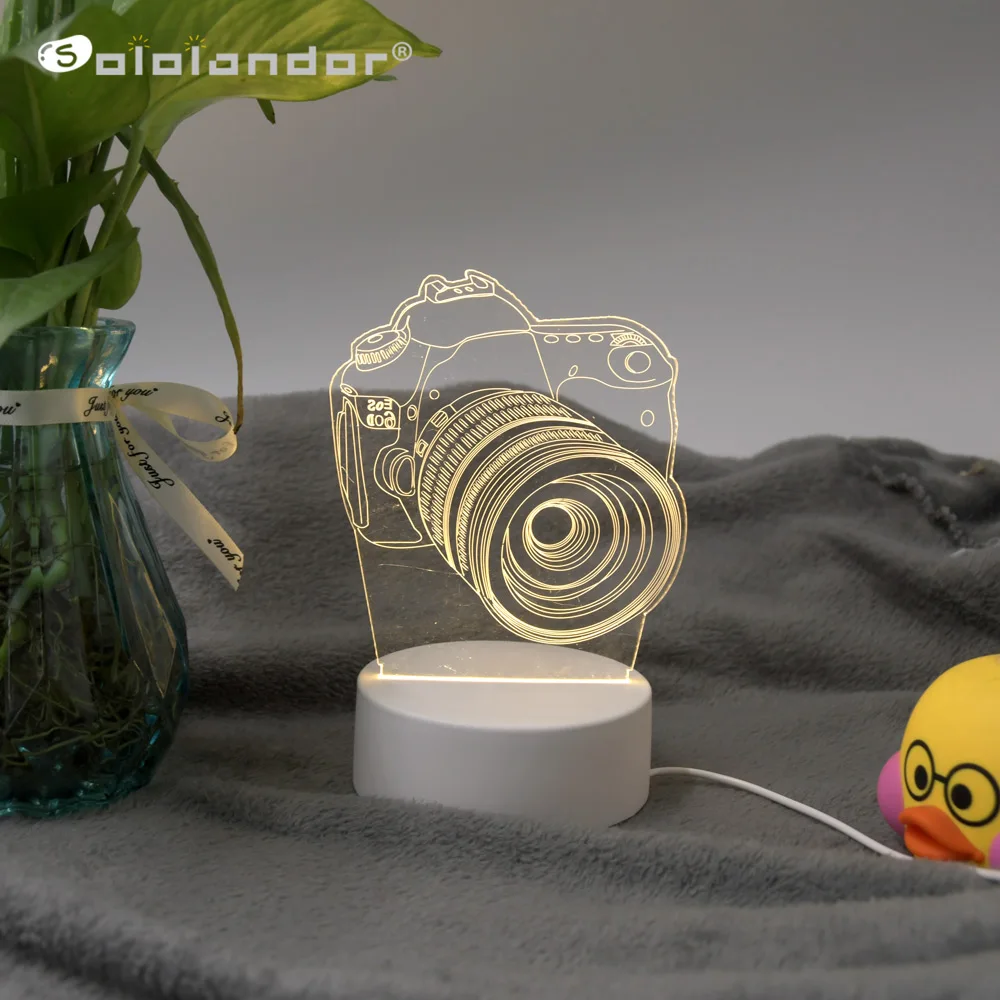 SOLOLANDOR 3D фестиваль USB акриловый ночной Светильник подвесной светодиодный стол