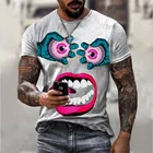 Модная Уличная Повседневная Спортивная футболка большого размера с круглым вырезом XOXO-Men, футболка с 3D-принтом