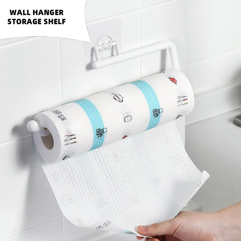 

Kitchen Tissue Holder Hanging Toilet Roll Paper Holder Towel Rack Kitchen Bathroom Cabinet Door Hook Holder Organizer