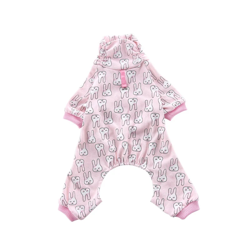 Cute Cat Clothes Pajamas Soft Vest T Shirt for Small Dogs Pet Clothes Clothing Cat Vest Jumpsuit Spring Autumn Outfit 35 - Цвет: Rabbit