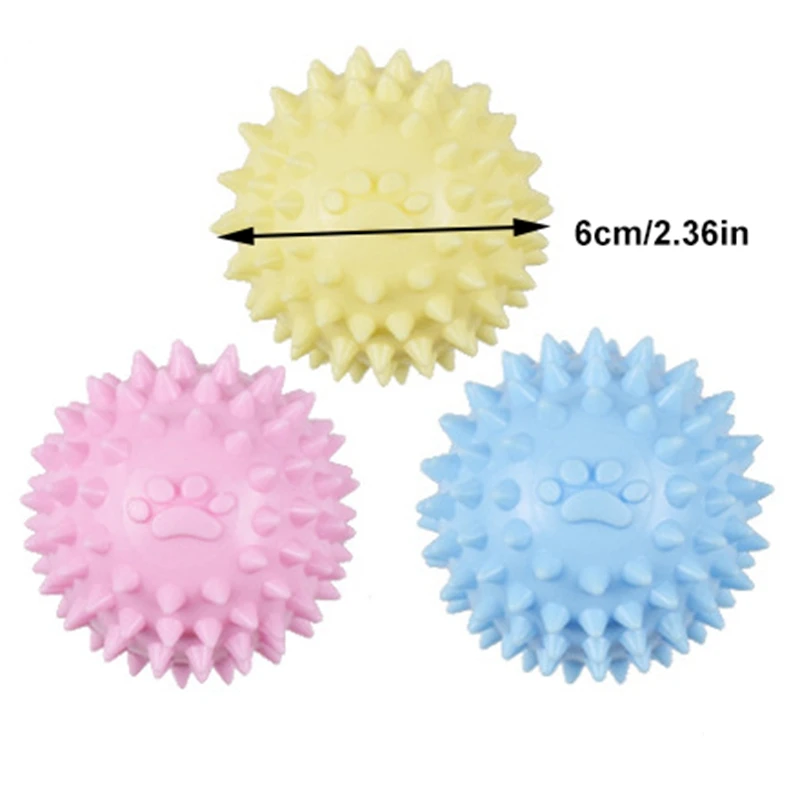 Dog Chewing Toy Spike Teething Bouncy Ball For Aggressive Chewer Dogs Spiked Super Elastic Sound Chew Toys | Дом и сад