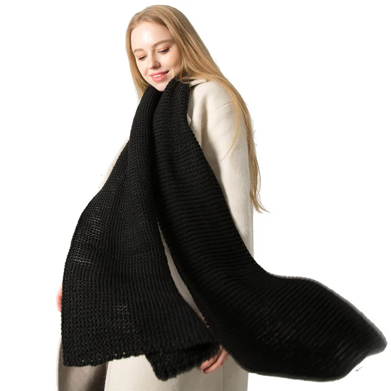 Осень/Зима Новая Корейская версия большой красный волнистый сплошной цвет