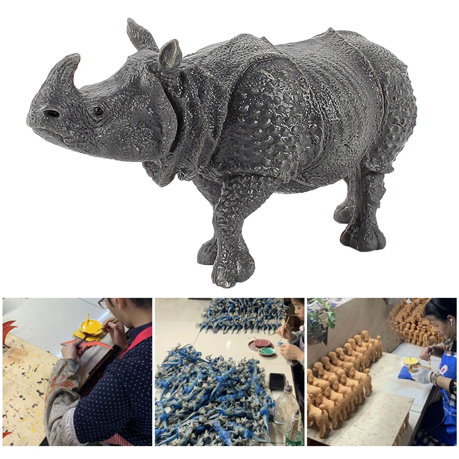 

Simulation Realistic Stylish Interactive Multifunctional Wild Animal Rhinoceros Home Decor Kid Early Educational Learning Toy