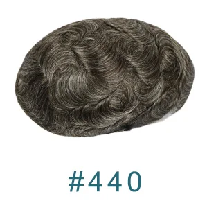 440 # Full Poly Mens Toupee All Skin Hairpieces Blonde Thin Skin Human Hair Systems Hair Replacements All PU Wigs for Men 8x10 Inches - Парик Цвет: 440 #