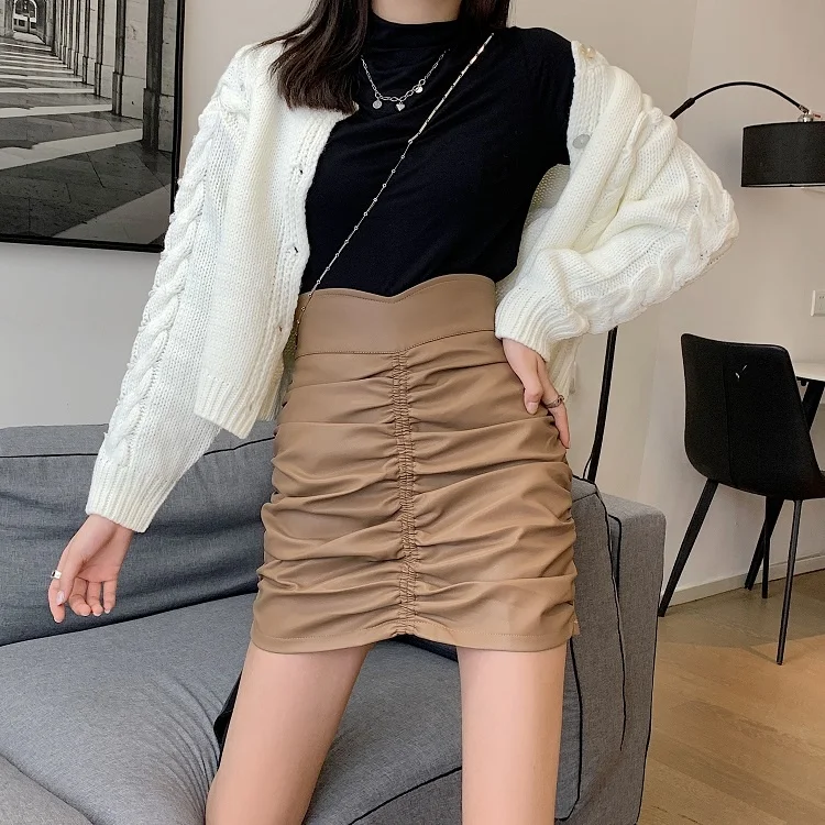 Осенняя трапециевидная юбка в Корейском стиле новинка 2021 яркая плиссированная