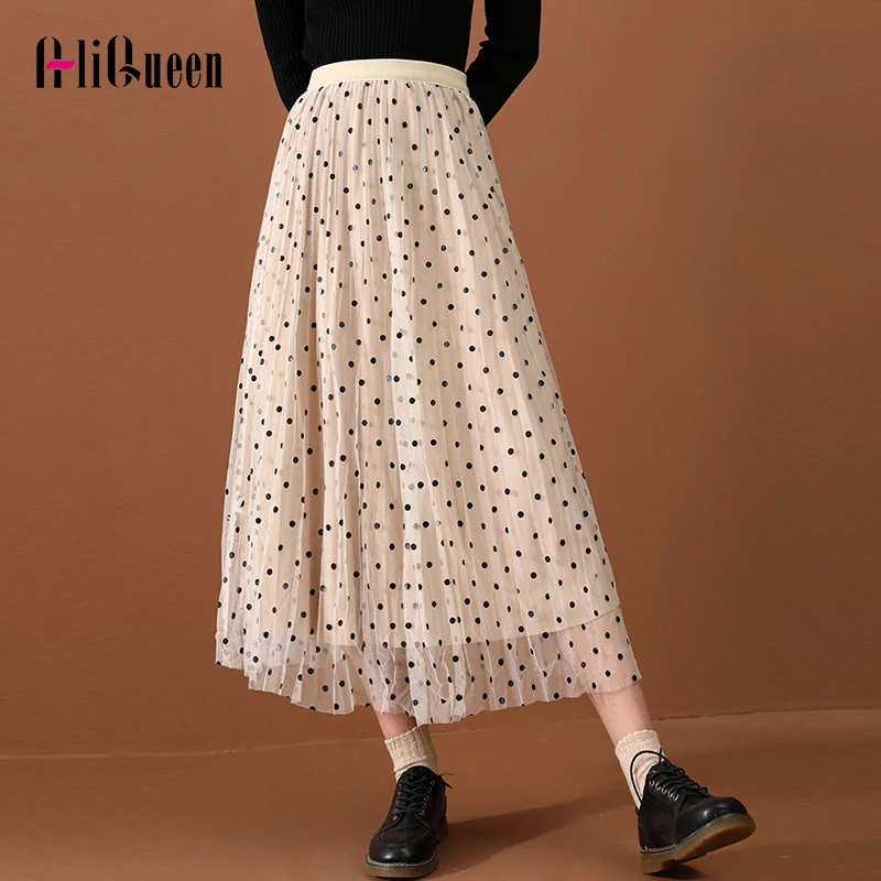 Сезон: весна лето женская обувь 2 сторонняя шапка из сетки в горошек миди юбка с