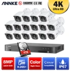 ANNKE E1600 4K Ultra HD 8CH DVR камера безопасности Система 16X полноцветная камера ночного видения домашняя уличная CCTV камера наблюдения комплект