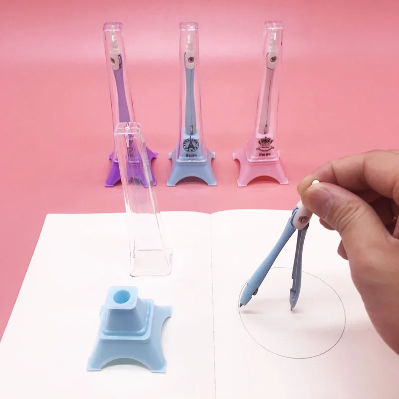 

1 PC Eiffel Tower Shape Creative Compasses Drafting Tools Drawing Math Compass Set School Supplies Stationery for Students