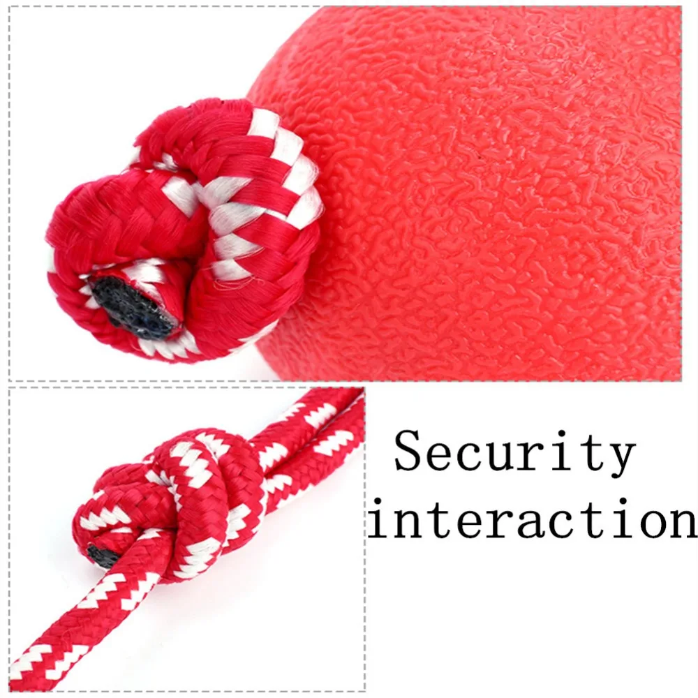 

Chewing Toy Ball Carrier Rope Rubber Ball Chewing Game Training Rope Sale Indestructible Bite Toy Pet Dog Training Elastic Balls