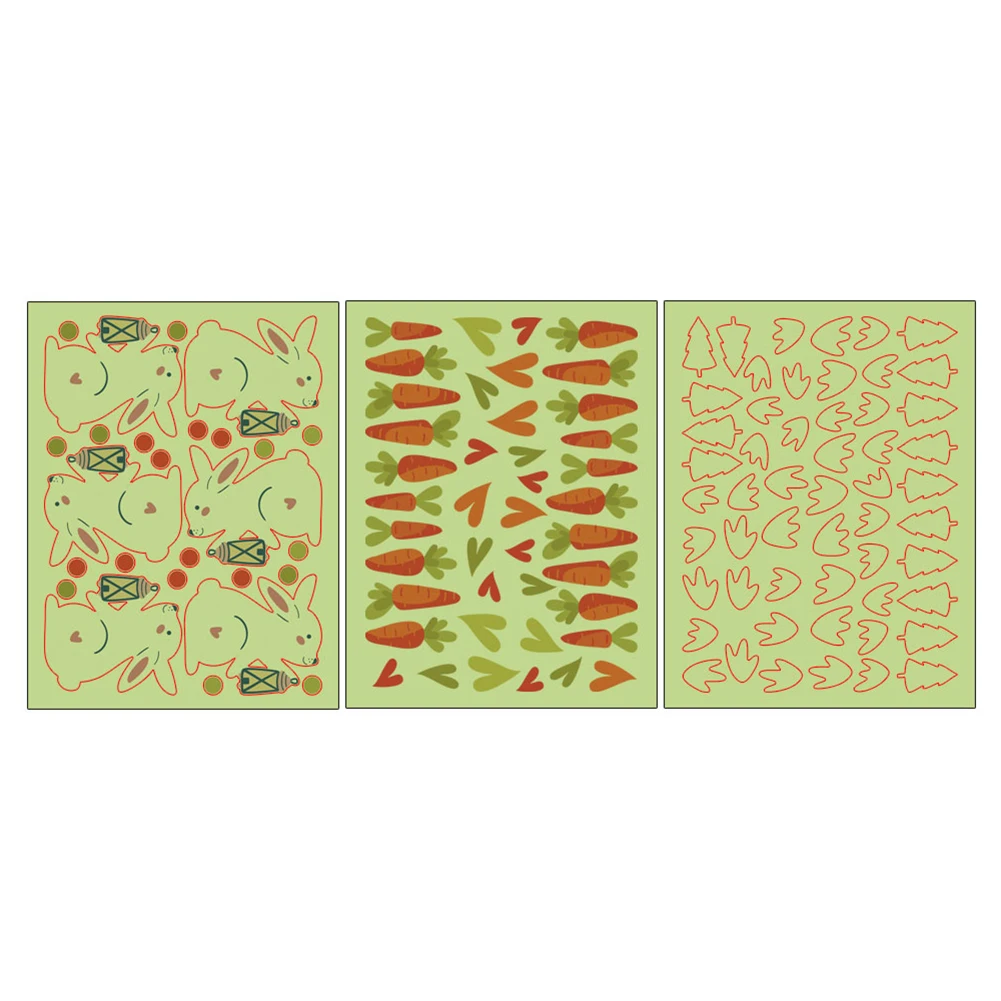 3 шт./компл. светящиеся съемные наклейки на стену с изображением моркови кролика