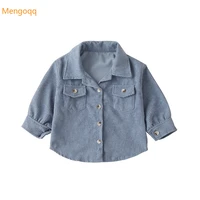 toddler kids baby boys girls autumn spring full sleeve solid single breasted top shirts children casual clothes 3m 3y