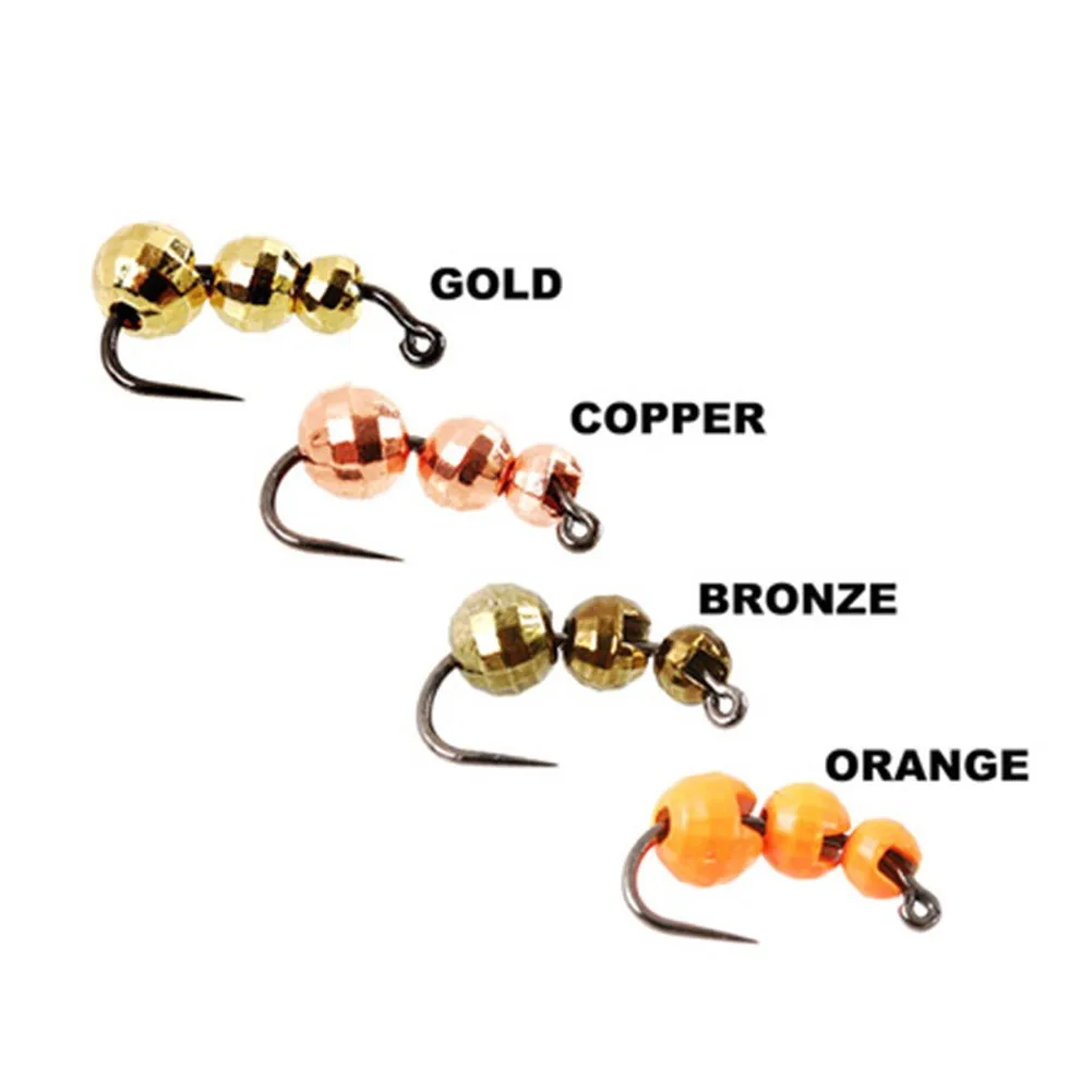 

25Pcs Tungsten Beads 2.5/3.0/3.5mm Fly Tying Material Slotted Bead Fishing Tools Diamond Face With Grooves Fast Sinking Lure