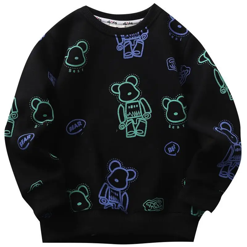 Свитер на флисовой подкладке для мальчиков осень-зима 2022 детская утепленная