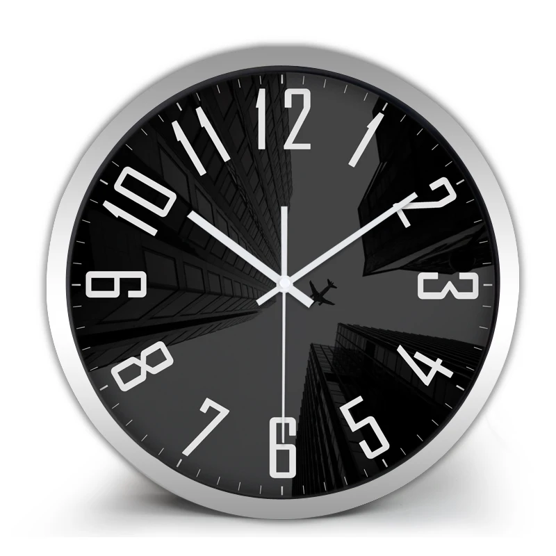 

New Creative movie airplane wall clock Modern living room design decoration clock