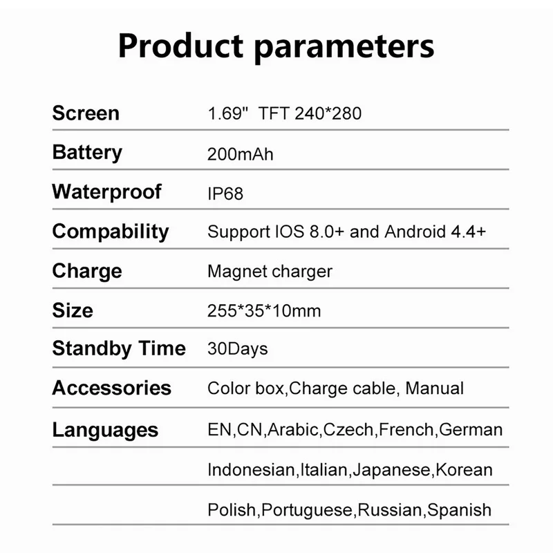 smart watch 1 69inch heart rate body temperature sleep bracelet women wearable device ip68 waterproof fitness men smartwatch free global shipping