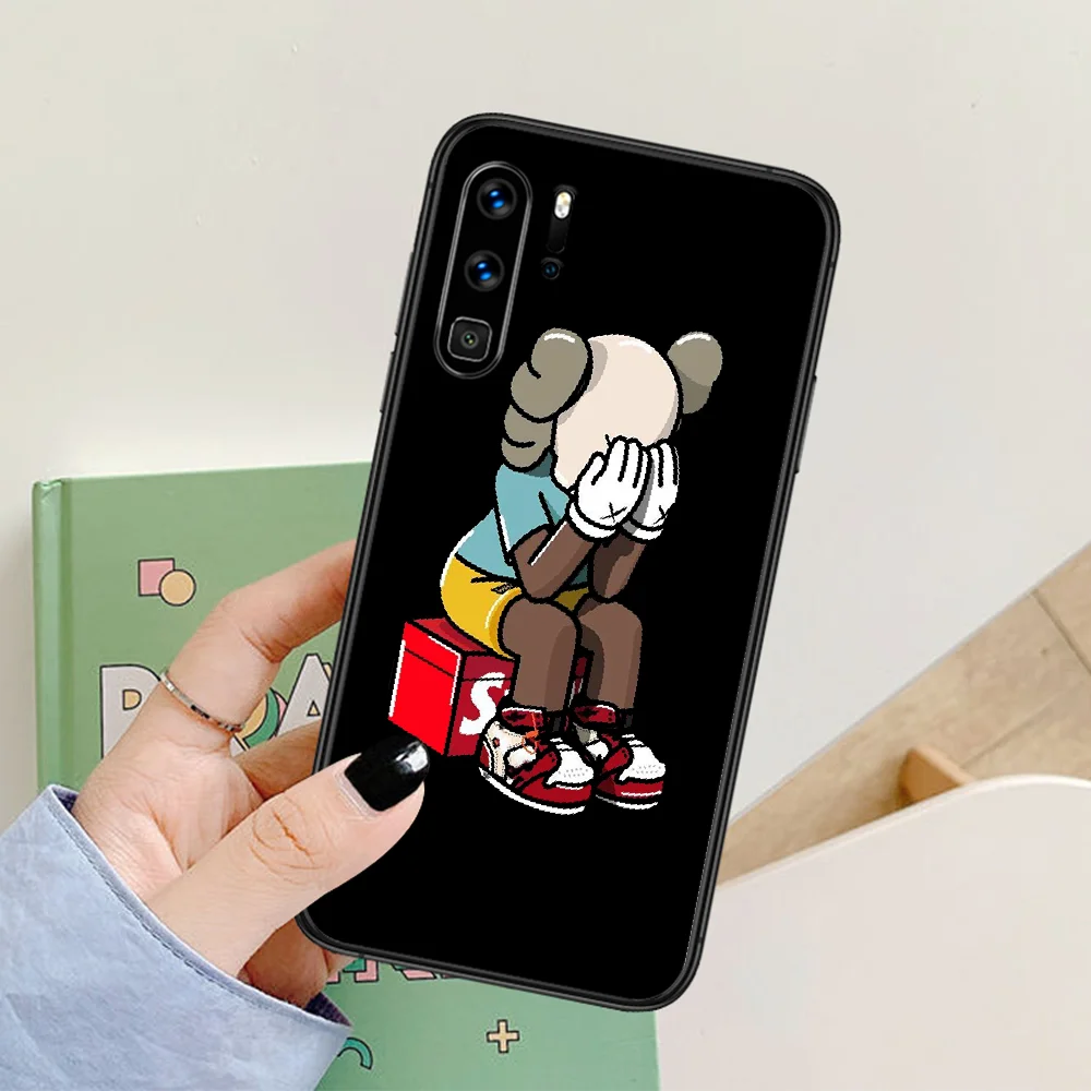 

Super cartoon kawa Phone Case For Huawei P Mate Smart 10 20 30 40 Lite Z 2019 Pro black Coque Trend Shell Soft Cell Silicone