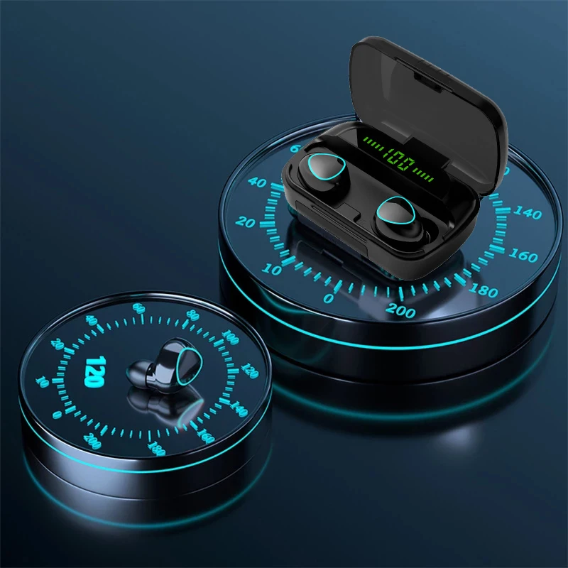 3500 мА/ч наушники вкладыши TWS Bluetooth Беспроводной 9D спорта стерео светодиодный