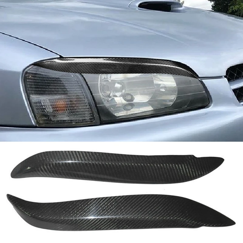 

AU04 -Car Carbon Fiber Headlight Eyebrow Point Molding Decoration Trim Cover for Toyota Starlet Glanza EP91 1996-1999