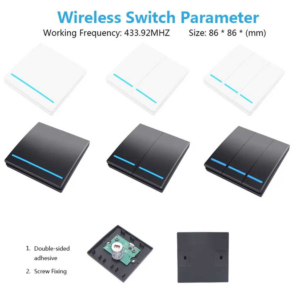 433Mhz smart push Wireless Switch Light 1/2/3 gang RF Remote Control 110V 220V Receiver Wall Panel button Ceiling Lamp | Электроника
