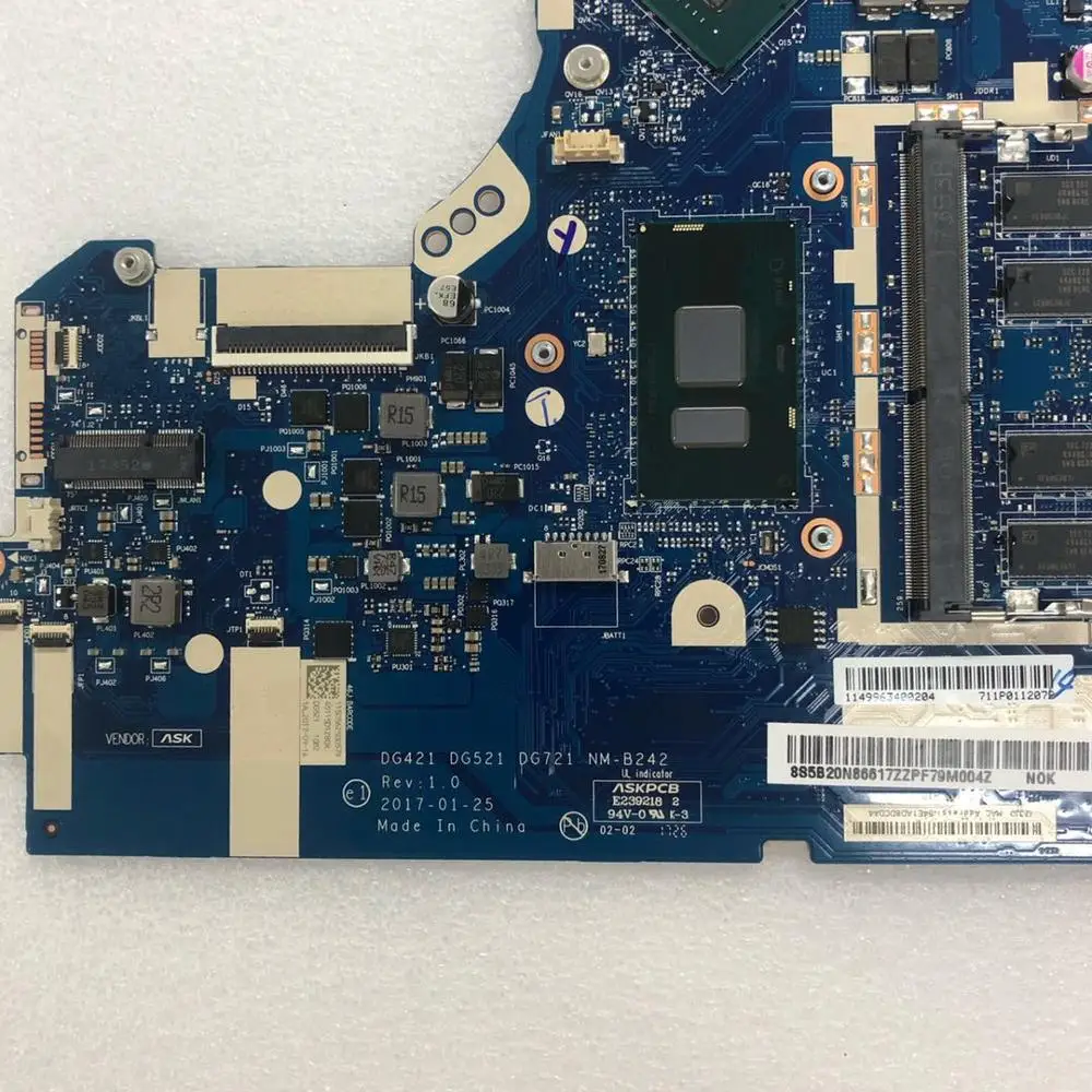 for Lenovo Ideapad V320-17IKB Laptop Motherboard CPU:I5-7200U VGA(2G) RAM:4GB Number NM-B242 FRU 5B20N86617 100% test ok | Компьютеры и