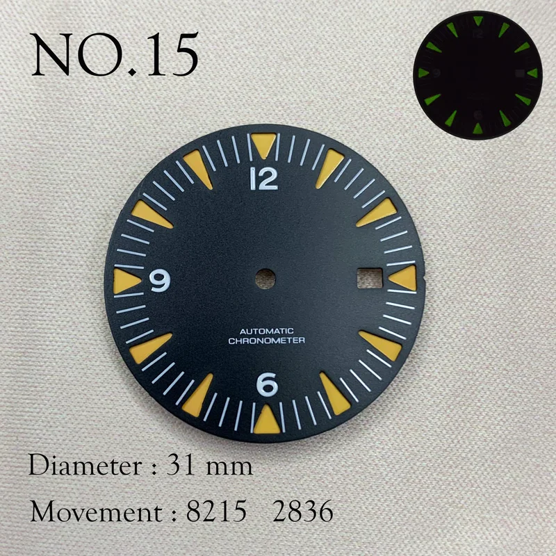 

Часы-Циферблат 2836 Mingzhu 2824 2813 Miyota 2836 821A 8215-31 мм стерильный светящийся циферблат NH35 NH36 NO.15 без логотипа
