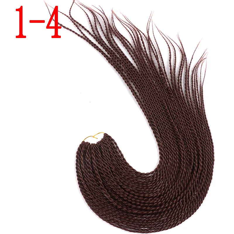 1-4 MERISIHAIR Ombre Сенегальские крученые волосы на крючках косички 24 дюйма 30 корней/упаковка синтетические косички волосы для женщин серый, синий, розовый, бро - Цвет: 1-4