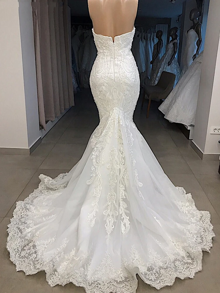 

Mermaid Wedding Dresses Removable Off Shoulder Ivory Lace Appliques Chic Bridal Gowns 2021 Luxury vestido de noiva Custom Size