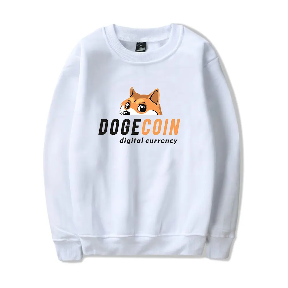 

Толстовка Dogecoin с круглым вырезом в стиле Харадзюку, Повседневная Уличная одежда в стиле хип-хоп, толстовка с круглым вырезом, мужские пулове...