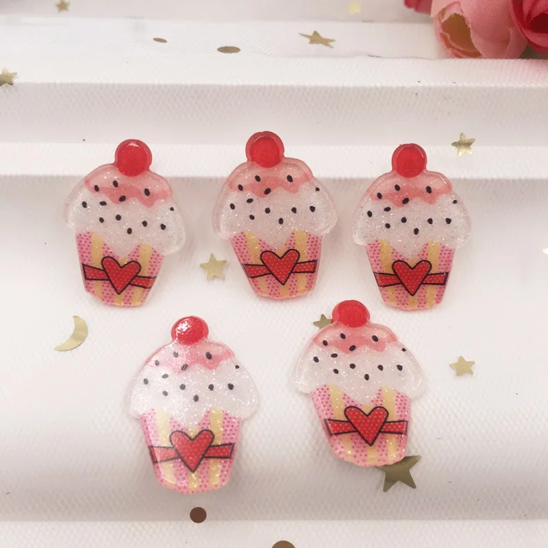 10 шт. цветной Блестящий акриловый лист с плоской задней стороной для мороженого в