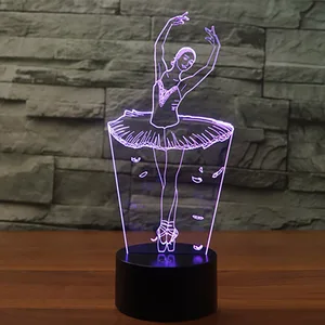 Ночной светсветильник льник-балерина из акрила, с 3d-подсветкой, бесплатная доставка