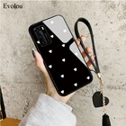 Чехлы для Huawei P40 Pro Plus P30 Lite P20 P10, чехол для телефона из закаленного стекла с сердечками для NOVA 4E 3E, чехол с кисточкой и ремешком