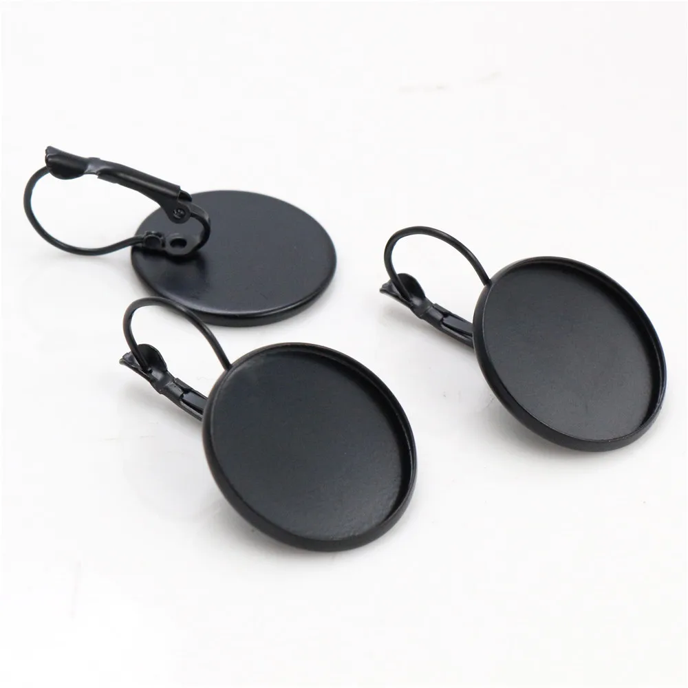 20 мм 25 10 шт черные покрытые французскими рычажными задними сережками