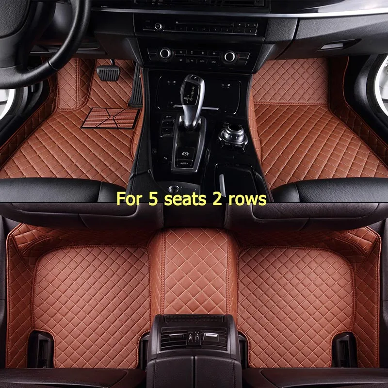 For 5 seats 2 rows KADULEE пользовательские автомобильные коврики для Mitsubishi Все модели для Outlander, pajero ASX Pajero sport lancer galant Lancer-ex grandis foot - Название цвета: For 5 seats 2 rows