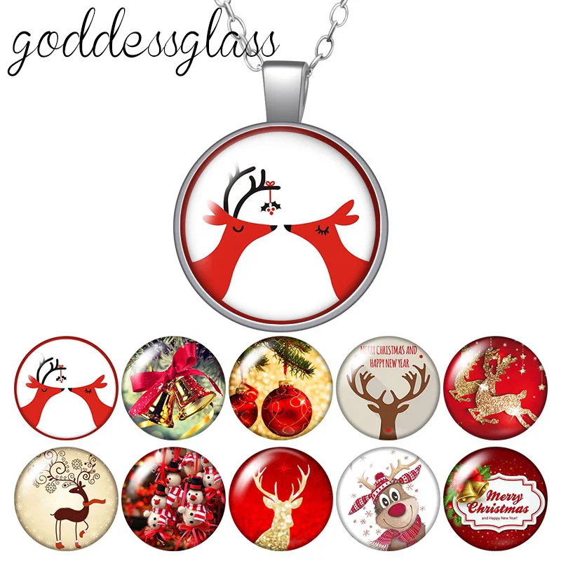 Счастливого Рождества с милым лосем и олень Лось колокол круглые стеклянные