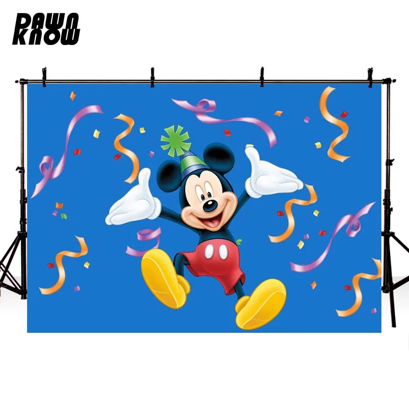 Детские вечерние фоны с изображением мышки из мультфильма для фотосъемки на день