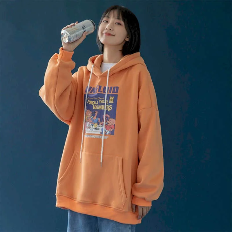 

Женская одежда, толстовка с капюшоном, хлопковые тонкие повседневные свободные топы с длинными рукавами в Корейском стиле для студентов, ос...
